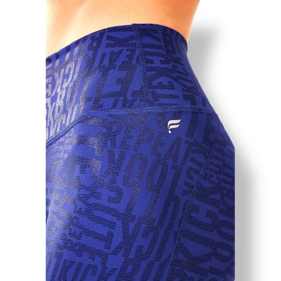 FABLETICS Define Power Hold 7/8 Leggings Graphic Print Cobalt Blue US Sz L - Picture 3 of 10